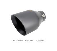 Terminale Scarico Inox Nero Ø76 Tondo Inclinato Universale Auto Simoni Racing