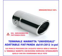 Terminale scarico auto inox universale per marmitta tuning cromato tubo acciaio