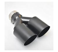 Terminale Scarico Marmitta In Acciaio Inox NERO Per Motori Tubo Di Scarico A Doppio Tubo Terminale Posteriore Per Auto Terminali(IN51-OUT89mm)