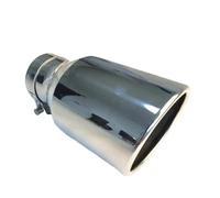 Terminale Scarico Marmitta Per Automobile Tubo Di Scarico Modificato Acciaio Inossidabile Argento Gran Calibro 114 Universale Gola Di Scarico Obliqua Testa Leggera Terminali(51MM IN-76MM OUT)