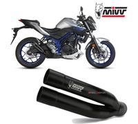 Terminale Scarico MIVV Double Gun Black Inox Nero kat YAMAHA MT-03 2016 > 2023