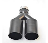 Terminale Scarico Parti Per Auto Acciaio Inossidabile Universale Importazione Doppio Terminale Scarico Posteriore Elettroforesi Marmitta Nera Punta Uscita Tubo CodaScarico(66MM IN-102MM OUT)