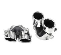 Terminale Scarico Per Classe A W177 A35 A200 A180 A45 Quad Car Terminale Scarico Paraurti Posteriore Sistema Collettore Marmitta Nero(Silver a)