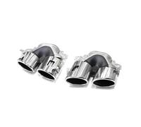 Terminale Scarico Per Mercedes Per Benz W177 A35 C118 CLA35 X247 GLB35 2020+ Terminale Scarico Paraurti Posteriore Terminali Marmitta Tubo Ugello Auto Tubo Scarico(Silver Exhaust)