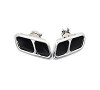 Terminale Scarico Per Range Per Rover Per Sport Upgrade SVR Paraurti Quadrato Marmitta Collettore Terminale Scarico Ugello 2012-2017(D'argento)