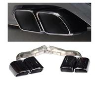 Terminale Scarico Per VW Per Touareg 2.0/3.0 2019-2020 2021 2022 2023 2024 Terminale Di Scarico Sportivo Rettangolare A Tre Strati Placcato Nero A Quattro Uscite(Black 6 2.0T)