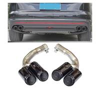 Terminale Scarico Per VW Per Touareg 2.0/3.0 2019-2020 2021 2022 2023 2024 Terminale Di Scarico Sportivo Rettangolare A Tre Strati Placcato Nero A Quattro Uscite(Black 2 2.0T)