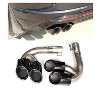 Terminale Scarico Per VW Per Touareg 2.0/3.0 2019-2020 2021 2022 2023 2024 Terminale Di Scarico Sportivo Rettangolare A Tre Strati Placcato Nero A Quattro Uscite(Black 4 2.0T)