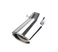 Terminale scarico Punta Silenziatore Scarico Auto Modificato Rivestimento Gola Posteriore Auto Universale(Curvo-argento)