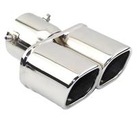 Terminale Scarico Punta Un Cambio Due Doppie Uscite ID 60MM 75MM Tubo Di Scarico Per Auto Universale Marmitta Tubo Di Coda Ugello Di Uscita Estremità Liscia(B straight silver 60MM)