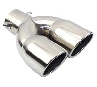 Terminale Scarico Punta Un Cambio Due Doppie Uscite ID 60MM 75MM Tubo Di Scarico Per Auto Universale Marmitta Tubo Di Coda Ugello Di Uscita Estremità Liscia(A straight silver 75MM)
