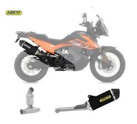 Terminale Scarico +Racc Arrow RTech Carbon Cap Allum Nero Ktm 890 Adv 2021 2024