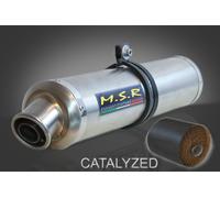 TERMINALE SCARICO SEMI COMPLETO CATALIZZATO MSR SUZUKI SV 650 - S 1999/02 CLASSIC TONDO ACCIAIO INOX KAT