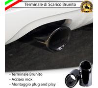 TERMINALE SCARICO SINGOLO NERO BRUNITO LUCIDO ACCIAIO AUDI A4 B7 / A4 B7 AVANT