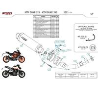 Terminale Scarico Storm By Mivv Gp Acciaio Inox KTM DUKE 125 2021 > 2022
