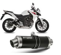 Terminale Scarico Storm by Mivv Gp Nero acciaio per Honda Cbr 500 R 2013 > 2015
