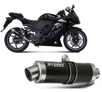 Terminale Scarico Storm by Mivv Gp Nero acciaio Kawasaki Ninja 250r 2008 > 2013