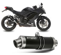 Scarico Storm by Mivv Gp Nero acciaio inox per Kawasaki Ninja 300 2013 > 2016