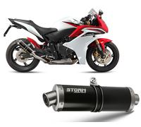 Terminale Scarico Storm by Mivv Gp Nero acciaio per Honda Hornet 600 2007 > 2013