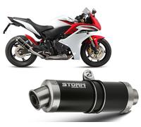 Terminale Scarico Storm by Mivv Gp Nero acciaio per Honda Hornet 600 2007 > 2013