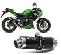 Terminale Scarico Storm by Mivv Gp Nero acciaio per Kawasaki Z300 2015 > 2016