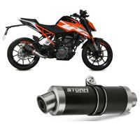 Terminale Scarico Storm by Mivv Gp Nero acciaio inox per Ktm Rc 125 2017 > 2020