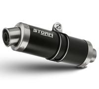 Terminale Scarico Storm by Mivv nero Gp acciaio per Kawasaki Z400 2019 > 2021