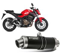 Terminale Scarico Storm by Mivv nero Gp acciaio per Honda Cb 500 F 2016 > 2018