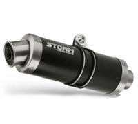 Terminale Scarico Storm by Mivv nero Gp acciaio per Kawasaki Z 125 2019 > 2024