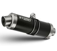 Terminale Scarico Storm by Mivv nero Gp acciaio per Kawasaki Z400 2019 > 2021