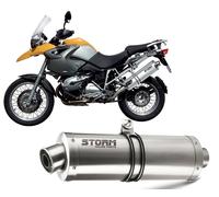 Terminale Scarico Storm by Mivv Oval acciaio inox per Bmw R 1200 Gs 2004 > 2007