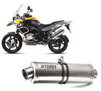 Terminale Scarico Storm by Mivv Oval acciaio inox per Bmw R 1200 Gs 2010 > 2012