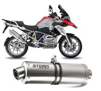 Terminale Scarico Storm by Mivv Oval acciaio inox per Bmw R 1200 Gs 2013 2018