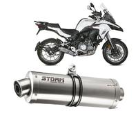 Terminale Scarico Storm by Mivv Oval acciaio per Benelli Trk 502 2017 > 2026