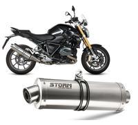 Terminale Scarico Storm by Mivv Oval acciaio per Bmw R 1200 R / Rs 2015 > 2018