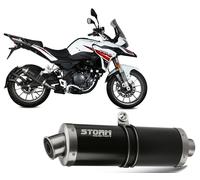 Terminale Scarico Storm by Mivv Oval Nero acciaio BENELLI TRK 251 2019 > 2023