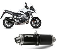 Terminale Scarico Storm by Mivv Oval Nero acciaio Honda Crossrunner 2015 > 2020