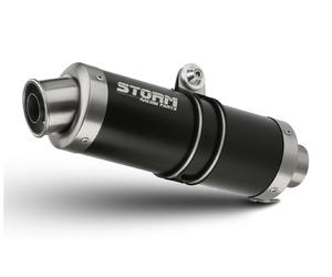 Terminale Scarico Storm by Mivv Oval Nero acciaio per Kawasaki Z 750 2004 > 2006