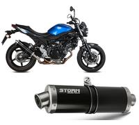 Scarico Storm by Mivv Oval Nero acciaio inox per Suzuki Sv 650 2016 > 2022
