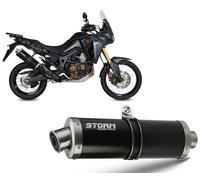 Terminale Scarico Storm by Mivv Oval Nero Honda Crf 1000 Africa Twin 2016 > 2019