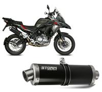 Terminale Scarico Storm by Mivv Oval nero inox per Benelli TRK 502 X 2018 > 2026