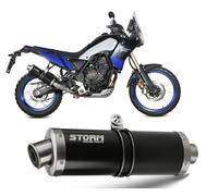 Terminale Scarico Storm by Mivv nero Oval acciaio Yamaha Tenere 700 2019 > 2024