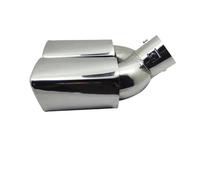 Terminale Scarico Terminale Di Scarico Universale A Doppia Uscita Marmitta Posteriore Tubo Bocca Quadrata In Acciaio Inox Accessori Per Auto Auto Tubo Scarico(Silver Curved)
