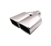 Terminale Scarico Terminale Di Scarico Universale A Doppia Uscita Marmitta Posteriore Tubo Bocca Quadrata In Acciaio Inox Accessori Per Auto Auto Tubo Scarico(Silver Straight)