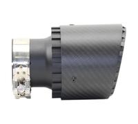 Terminale Scarico Terminale Di Scarico Universale In Fibra Di Carbonio Per Auto In Lega Di Alluminio Con Ugello Singolo Finitura Opaca In Twill Con Ruota Nera(51mm-101mm)