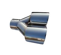 Terminale Scarico Terminale scarico in acciaio inossidabile a forma Y con doppia uscita in twill lucido 1 pezzo universale auto Tubo Giunzione Auto(51-89mm)