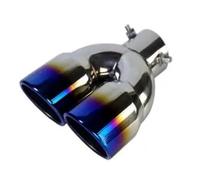 Terminale Scarico Terminale scarico posteriore a doppia canna universale marmitta accessori auto in acciaio inossidabile Ubo Di Scarico(B Blue)