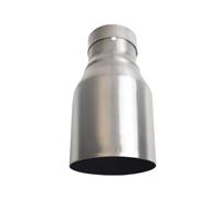 Terminale Scarico Ugello scarico auto a tubo singolo in acciaio inossidabile spazzolato argentato da 2,5 pollici per 4 Terminale Scarico Auto(54-89MM)