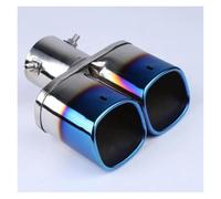 Terminale Scarico Ugello scarico silenziatore tubo scarico dell'auto con estremità quadrata Universale una modifica due doppie uscite Terminale Scarico Auto(Bending)