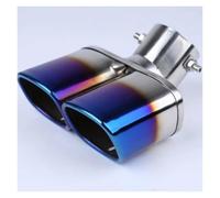 Terminale Scarico Ugello scarico silenziatore tubo scarico dell'auto con estremità quadrata Universale una modifica due doppie uscite Terminale Scarico Auto(Straight)